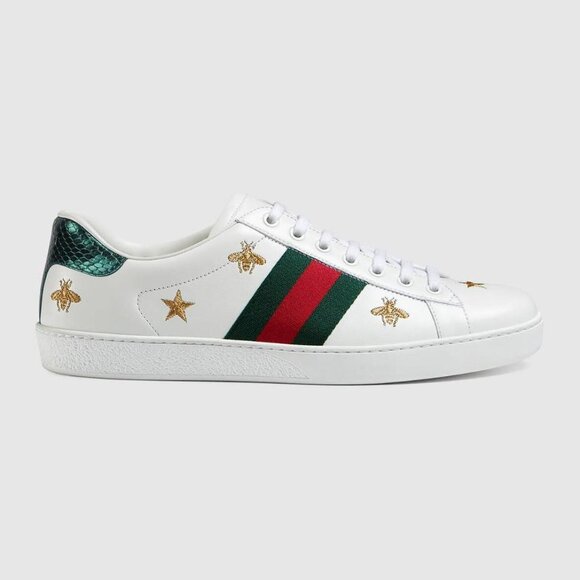 GUCCI Men's Ace Embroidered Sneaker Size 9.5 In Bees and Stars - Picture 1 of 11